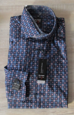 OLYMP LEVEL FIVE 5 BODY FIT  HEMD EXTRA LANGER ARM Gr. 39 blau *NEU* 59,95 
