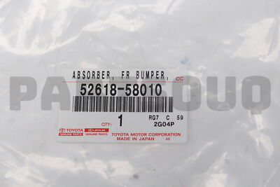 5261858010 Genuine Toyota ABSORBER, FRONT BUMPER, LOWER 52618