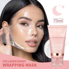 Collagen Night Wrapping Mask Overnight Wrapping Peel Off Natural Facial Mask 75g