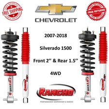 Rancho Quicklift FRONT Struts 2" & REAR Shocks 1.5" For Silverado 1500 4WD 07-18