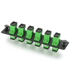 Fiber Optic Patch Panel with 6 SC APC Simplex Connectors Fiber Optic Adapter, SM