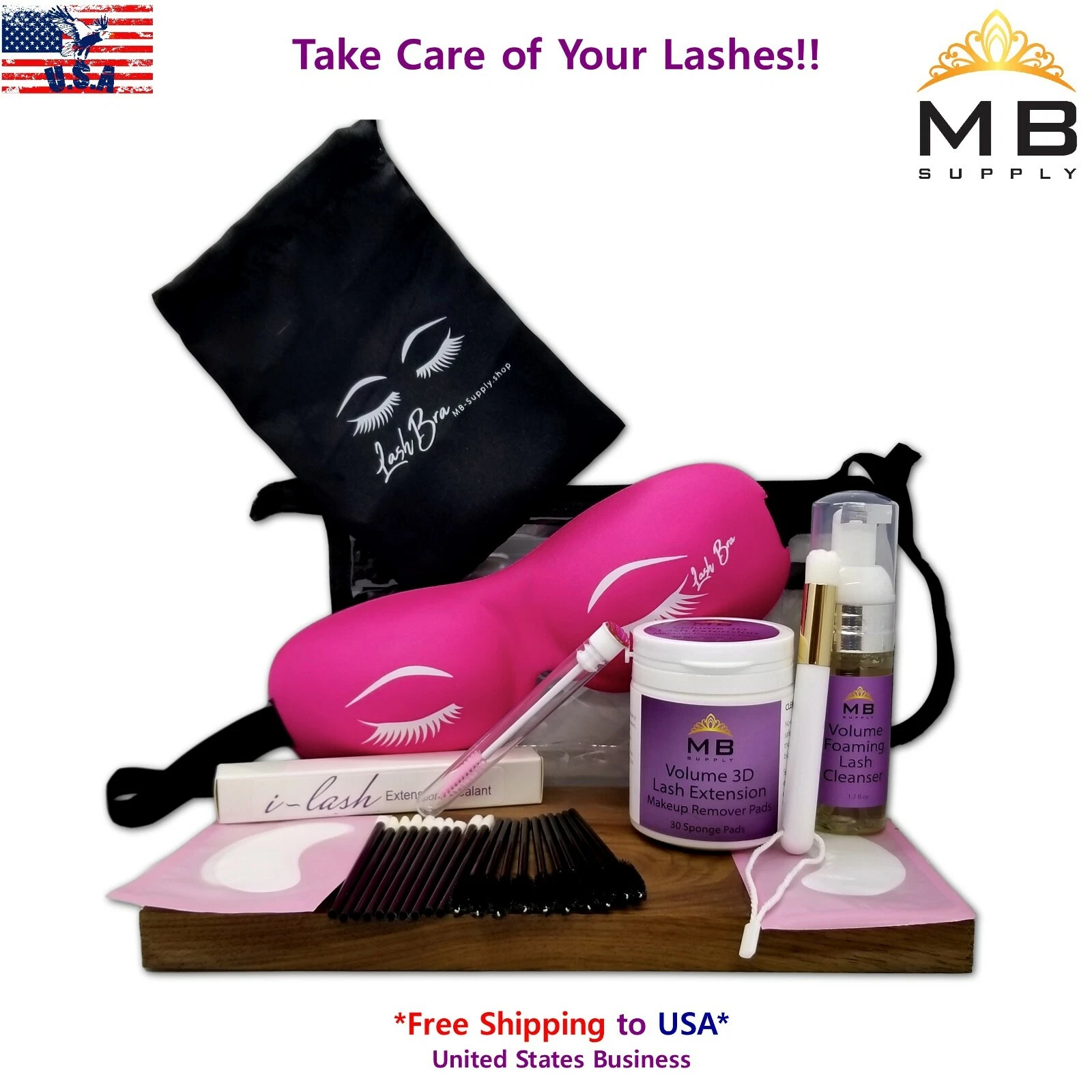Aftercare Eyelash Extensions Deluxe Kit With Deep 3DContour Sleep Mask & Sealant