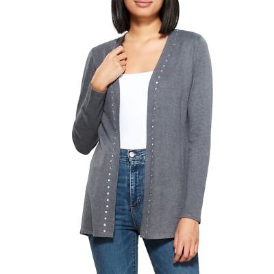 New! Vila Milano Women's Wool Blend Rhinestone Embellished Open Front Cardigan M