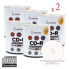 1000 SmartBuy Grade A CD-R 52X 700MB White Thermal Hub Printable Record Disc