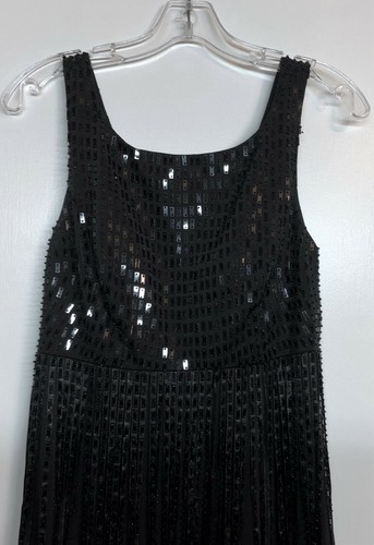 New Jovani Black Beaded Sleeveless Party Cocktail Dress LBD Formal Mini Knee - Picture 2 of 11