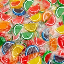 Assorted Fruit Jelly Slices Candy, Individually Wrap Old School Sweets, 1.5 Lbs