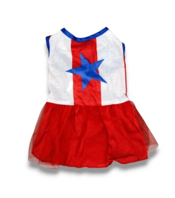 New Cute For The Summer - Pet Dress with Puerto Rico Design Large - PR Parade