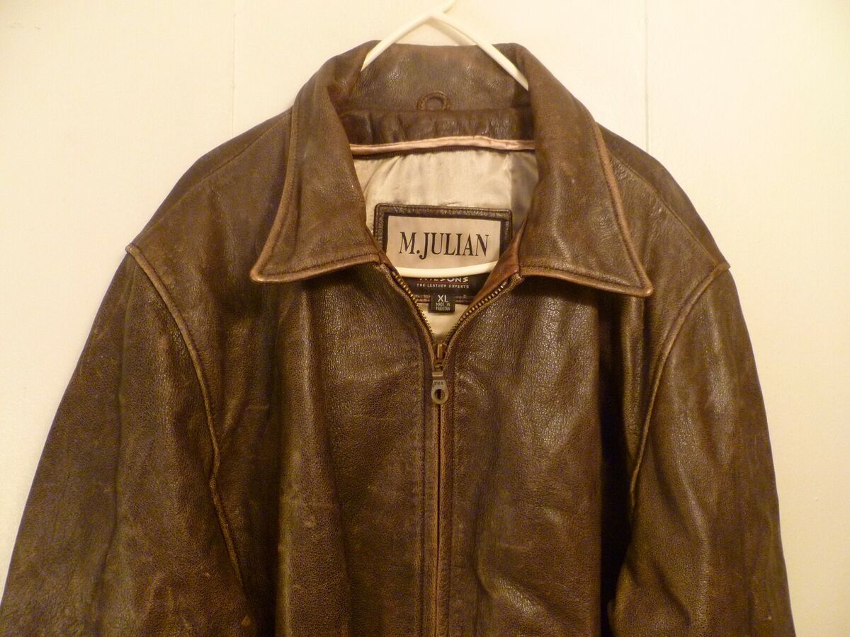 Vintage Wilsons M Julian Distressed Brown Full Zip Leather Vintage Wilsons M Julian Distressed Brown Full Zip Leather