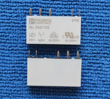 10PCS Phoenix Contact NO.2961105 Power Relay 6A 250VAC 24VDC 5 Pins
