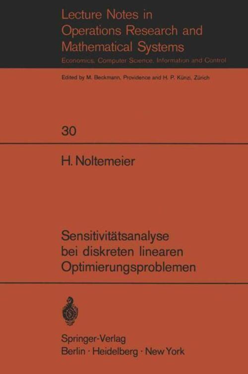 H. Noltemeier | Sensitivitätsanalyse Bei Diskreten Linearen...
