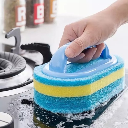 Household Cleaning Brush With Handle Dish Soap Scrubbing Sponge - Picture 2 of 4