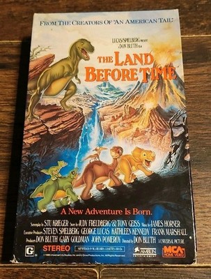 LAND BEFORE TIME (1988) Betamax MCA Don Bluth Animation Dinosaurs Fantasy