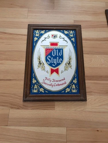 Vintage Heilemans Old Style Beer Mirror sign Advertising B.