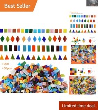 Colorful Glass Mosaic Tiles - 1050 Piece Art Deco Set for Creative Projects