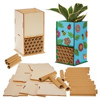 Baker Ross FX944 Holz-Insektenhotel & Blumentopf Bastelsets 2Er Pack Kinder