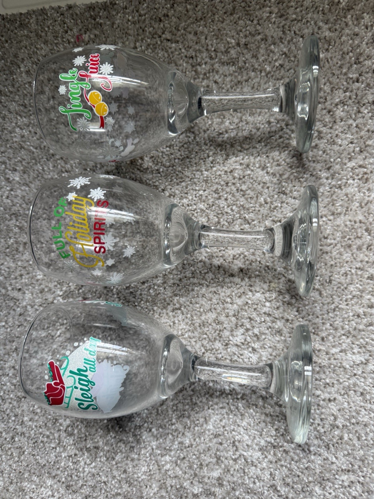 3 Elegant Winter-Themed Stemmed Wine Glasses for Christmas Celebrations