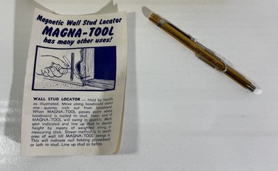 Magna-Tool Magnetic Wall Stud Locator Made By Brummett Enterprises W/ Manual
