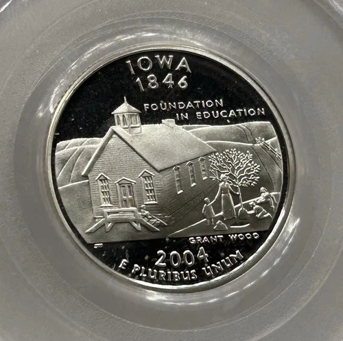 2004-S Iowa State Silver Proof Washington Quarter 25C - PCGS PR69DCAM Flag Label