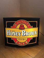 Vintage Double Sided, Light Up, JW Dundee Honey Brown Lager Sign