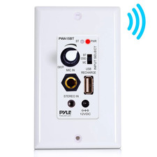 PWA15BT.5 In-Wall Audio Receiver Wall Plate Amp USB Mic Bluetooth Control