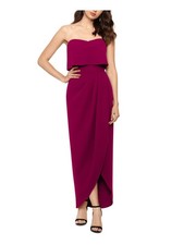 XSCAPE Womens Burgundy Full-Length Formal Pencil Dress 12