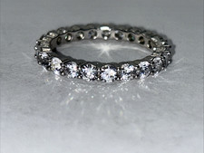 Sterling Silver round Cubic Zirconia Band Ring Size 11 Ygi cn 925