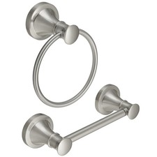 Pivoting Holder and Hand Towel Ring, Brushed Nickel