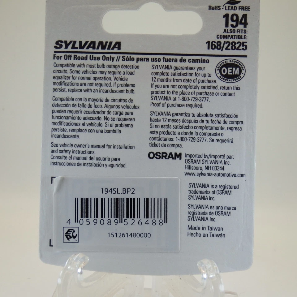 NEW - Sylvania LED Light 194 Cool White 168/2825 - Image 2 of 2