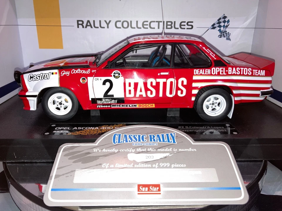 1:18 Sunstar H5375 Guy Colsoul Opel Ascona B 400 #2 1st Lotto Haspengouw 1982 - Image 2 of 4