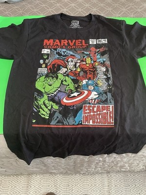MARVEL SUPER-HEROES INCREDIBLE HULK AVENGERS BLACK MENS T-SHIRT SIZE MEDIUM NWT.