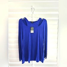 NWT Nicole by Nicole Miller Blouse Blue S