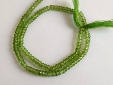 Perles Rondelles Facettées en Péridot Naturel 5 mm Vert 16" Fil