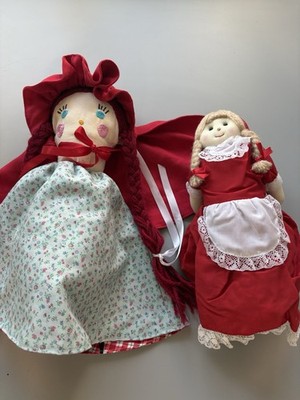 Vintage Lot Of 2 Topsy Turvy Little Red Riding Hood Wolf Grandma 3 in 1 Doll Toy