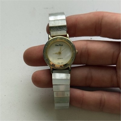 Pierre Nicol Women's Quartz Wristwatch Silver Gold Bracelet Roman Numerals