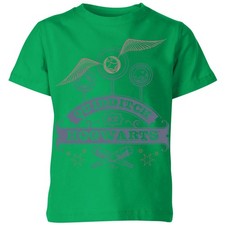 Image of Harry Potter Quidditch at Hogwarts Kids T-Shirt | Official Licensed Tee | Green