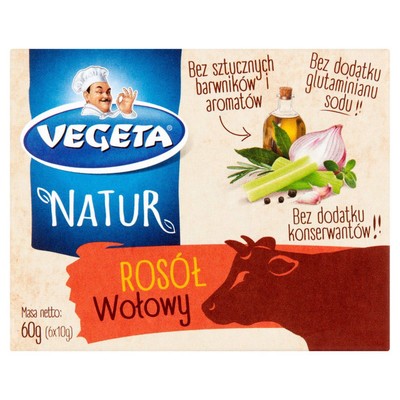 3856020208547 Vegeta Natur Rosół wołowy 60 g (6 x 10 g) PODRAVKA