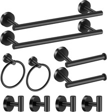 Matte Black 10-Piece Complete Bathroom Accessory Set Towel Bar  Hardware Kit