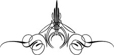 Custom Graphic Center Scroll Pinstriping Decal 12 Pair 2 Decals