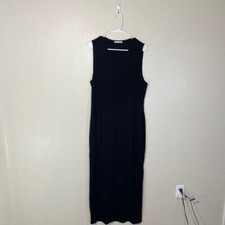Reformation Dress Womens XL Black Maxi Sleeveless Solid Tencel
