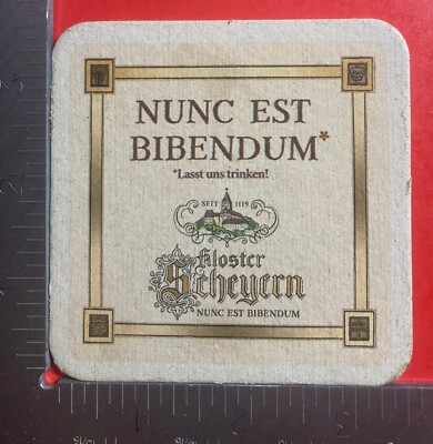 Kloster-Scheyern 3.5 INCH SQUARE BEER COASTER RARE VINTAGE