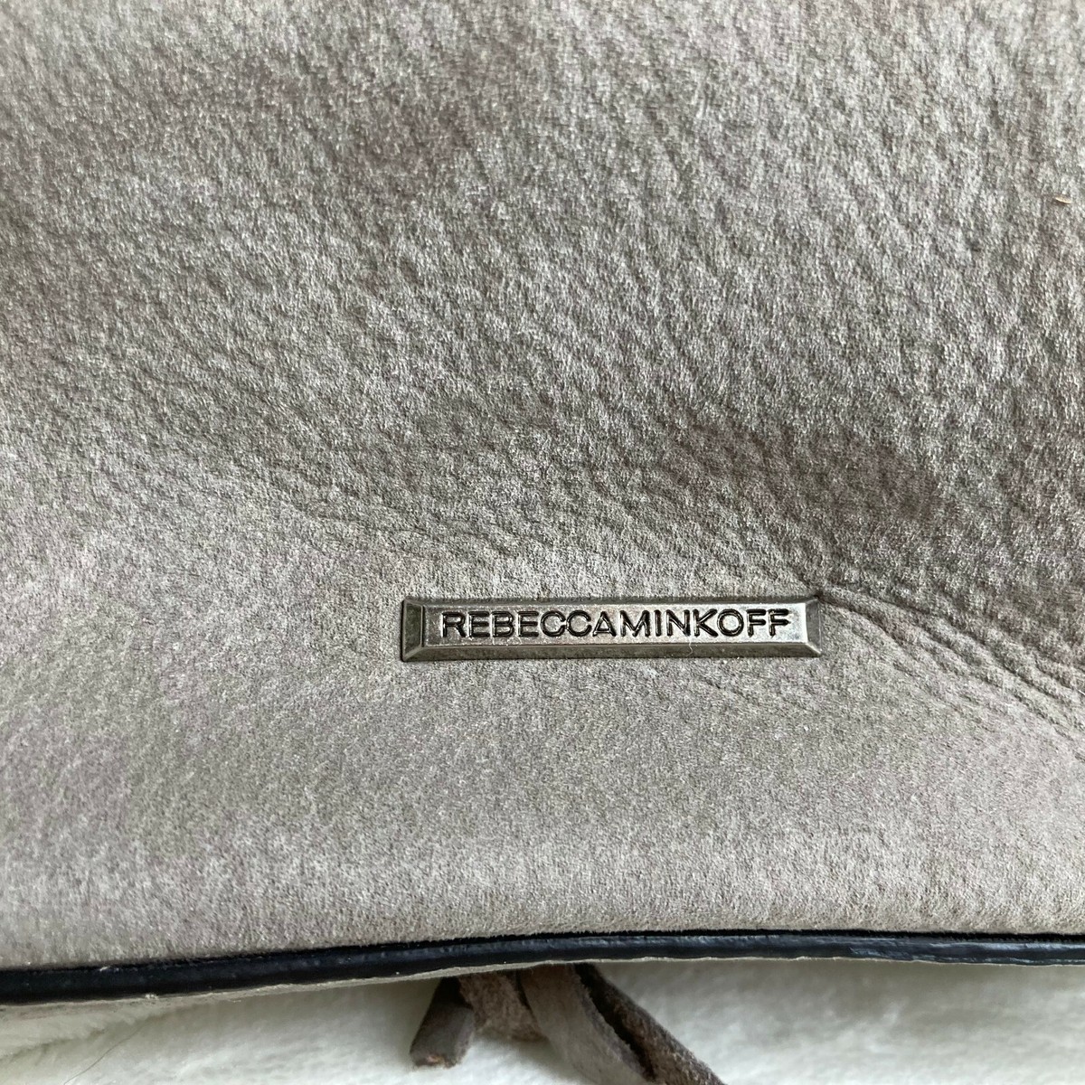Rebecca Minkoff Grey Nubuck Leather Lrg Tote Boho 3 Section