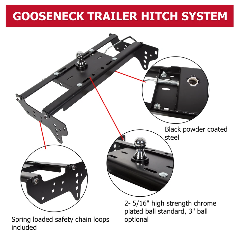 For 99-16 Ford F250 F350 Complete Under bed Gooseneck Trailer Hitch System Foto 2 de 4