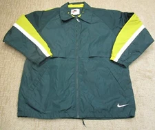 Vintage Nike Jacket Men Large Green Vented Windbreaker Baseball Coach 90s Y2K