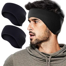 2Pack Winter Ear Warmer Sports Headband Fleece Earmuffs Skiing Running Headscarf