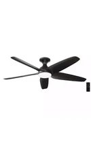 Hampton Bay Ceva 54 in. Matte Black Ceiling Fan Display Missing Motor And Remote