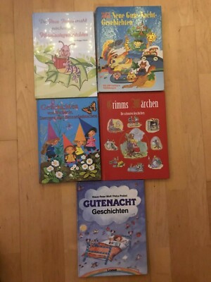 5 Bücher Gutenacht-Geschichten, Grimms Märchen, Rosa Raupe