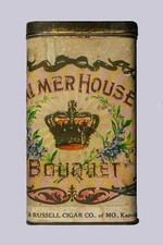 Scarce 1909 "Palmer House" paper label rectangular 25 cigar in good condition