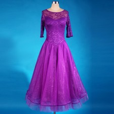 Latin Ballroom Dance Dress Modern Salsa Waltz Standard Long Dress F134 2 Colors