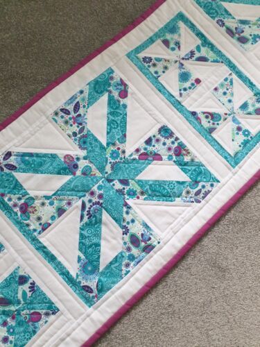 Handmade Patchwork Quilted Table Runner - 50" X 16" - Picture 1 of 4