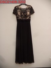 Needs Sewn, JS Collections Women Black Floral Embroidered Illusion Bodice Gown 8